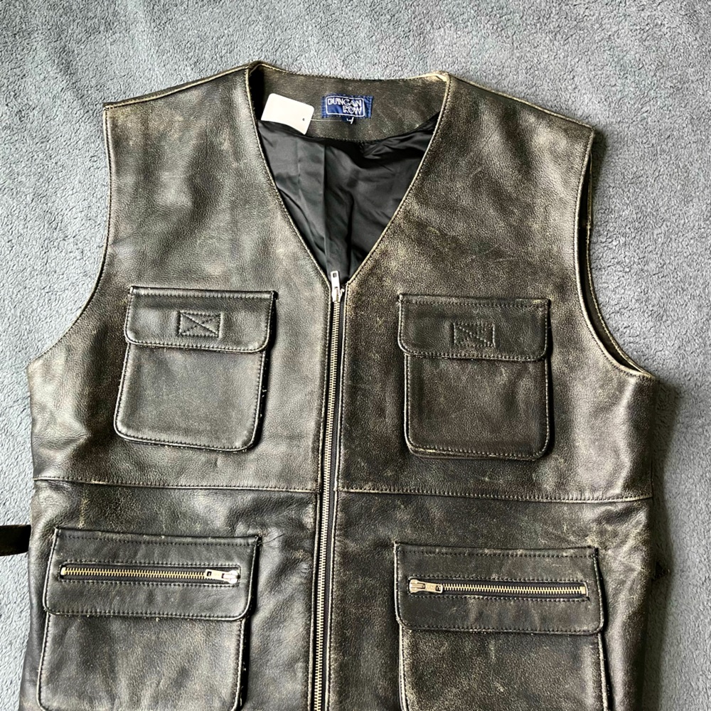 Vintage genuine leather vest